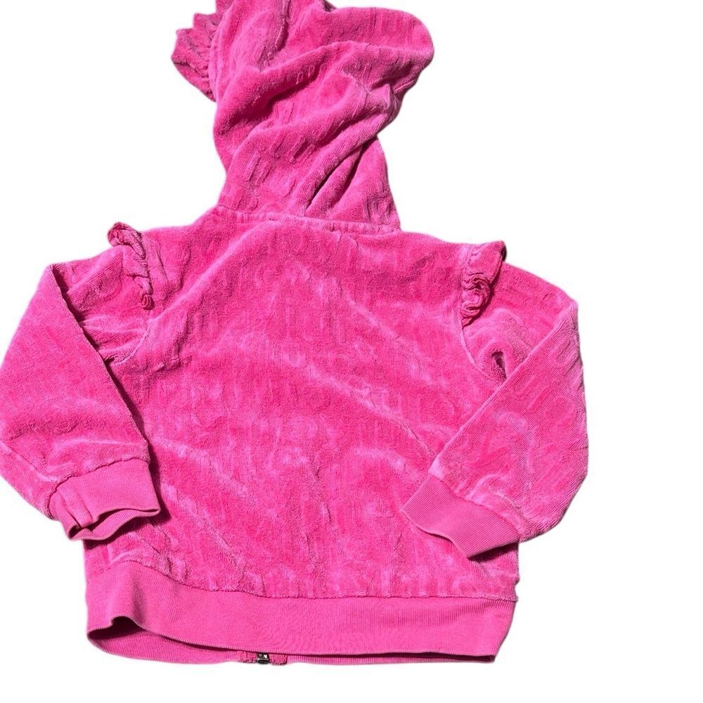 Vintage 90s y2k juicy couture 12/18mo terry track jacket ruffle hooded spell out - Picture 4 of 5